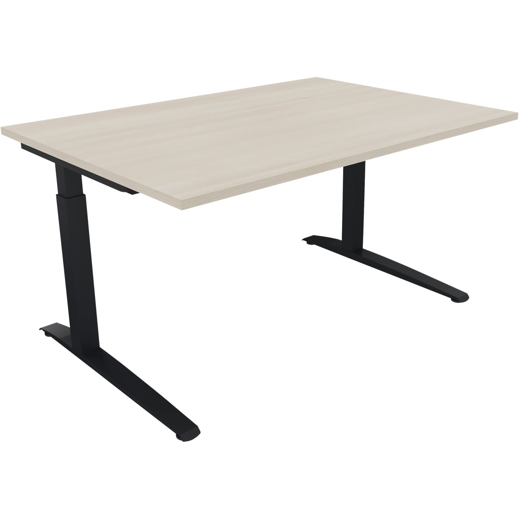 Neutralware Schreibtisch all in one 1.400 x 650-850 x 1.000 mm (B x H x T) Flachkufe Quadratrohr akazie hell
