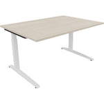 Neutralware Schreibtisch all in one 1.400 x 650-850 x 1.000 mm (B x H x T) Flachkufe Quadratrohr akazie hell –