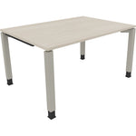 Neutralware Schreibtisch all in one 1.400 x 680-820 x 1.000 mm (B x H x T) Vierfuß Quadratrohr akazie hell – Produktbild