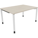 Neutralware Schreibtisch all in one 1.400 x 680-820 x 1.000 mm (B x H x T) Vierfuß Rundrohr akazie hell – Produktbild 3