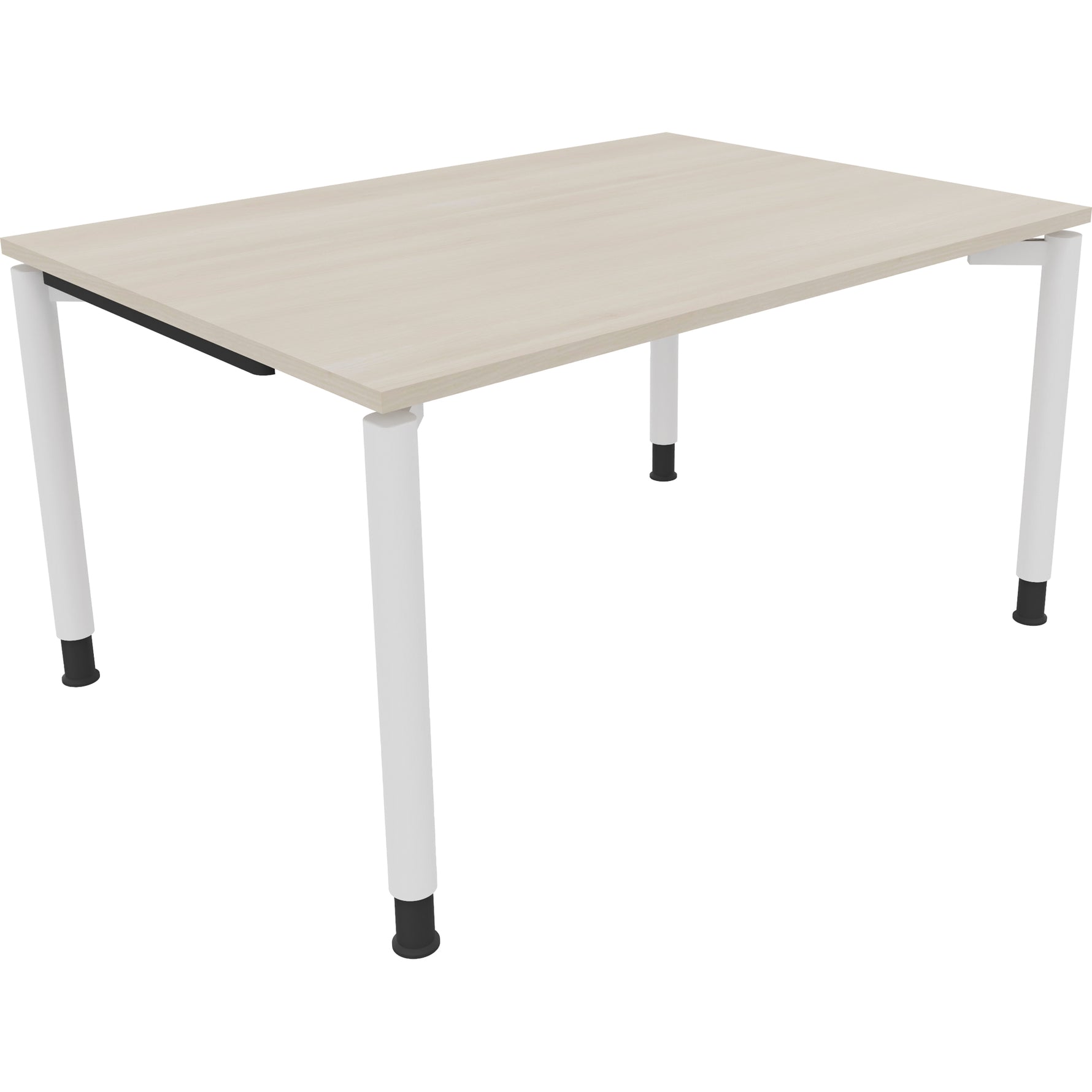 Neutralware Schreibtisch all in one 1.400 x 680-820 x 1.000 mm (B x H x T) Vierfuß Rundrohr akazie hell – Produktbild 3
