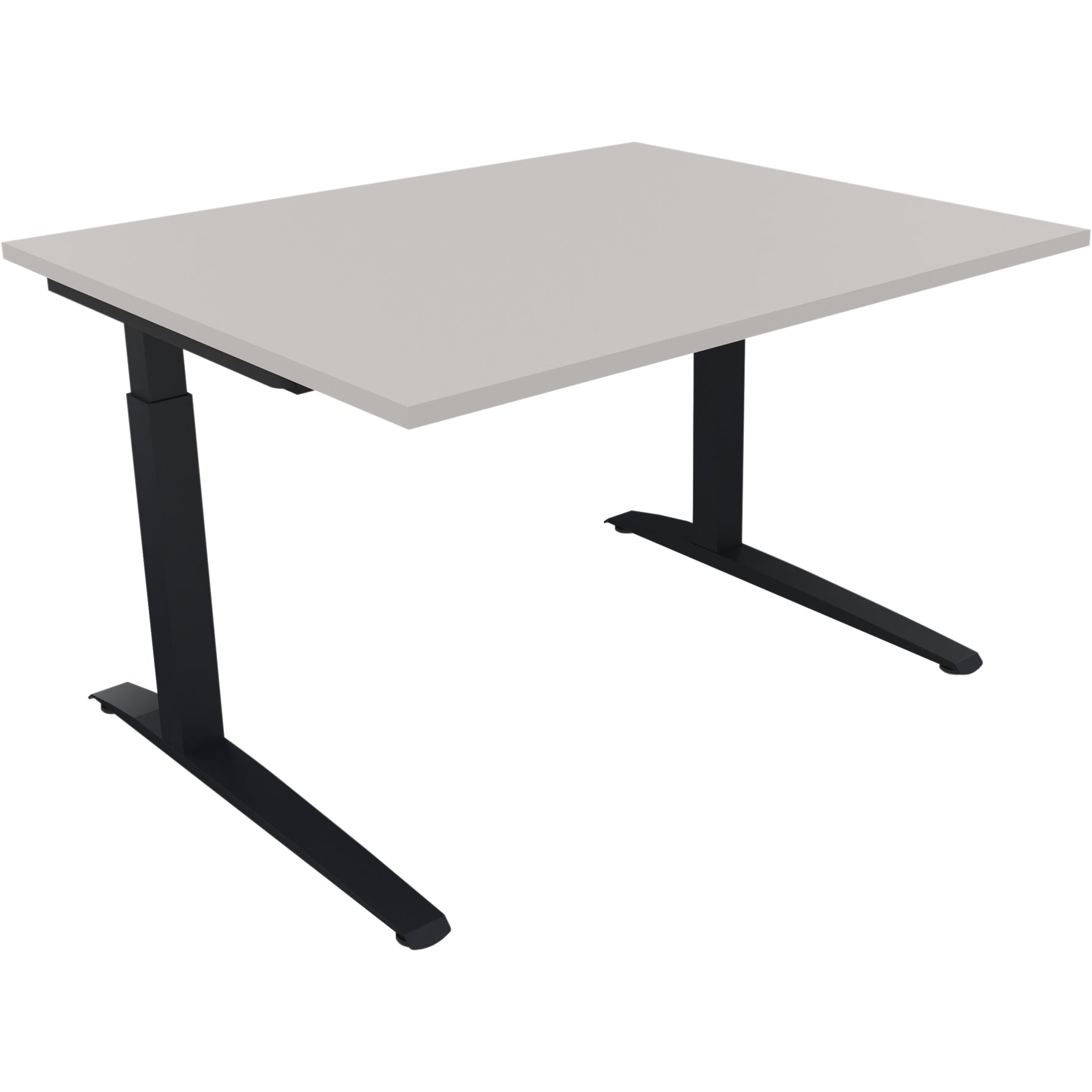 Neutralware Schreibtisch all in one 1.200 x 650-850 x 1.000 mm (B x H x T) Flachkufe Quadratrohr lichtgrau