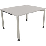 Neutralware Schreibtisch all in one 1.200 x 680-820 x 1.000 mm (B x H x T) Vierfuß Rundrohr lichtgrau – Produktbild 2