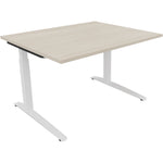 Neutralware Schreibtisch all in one 1.200 x 650-850 x 1.000 mm (B x H x T) Flachkufe Quadratrohr akazie hell –