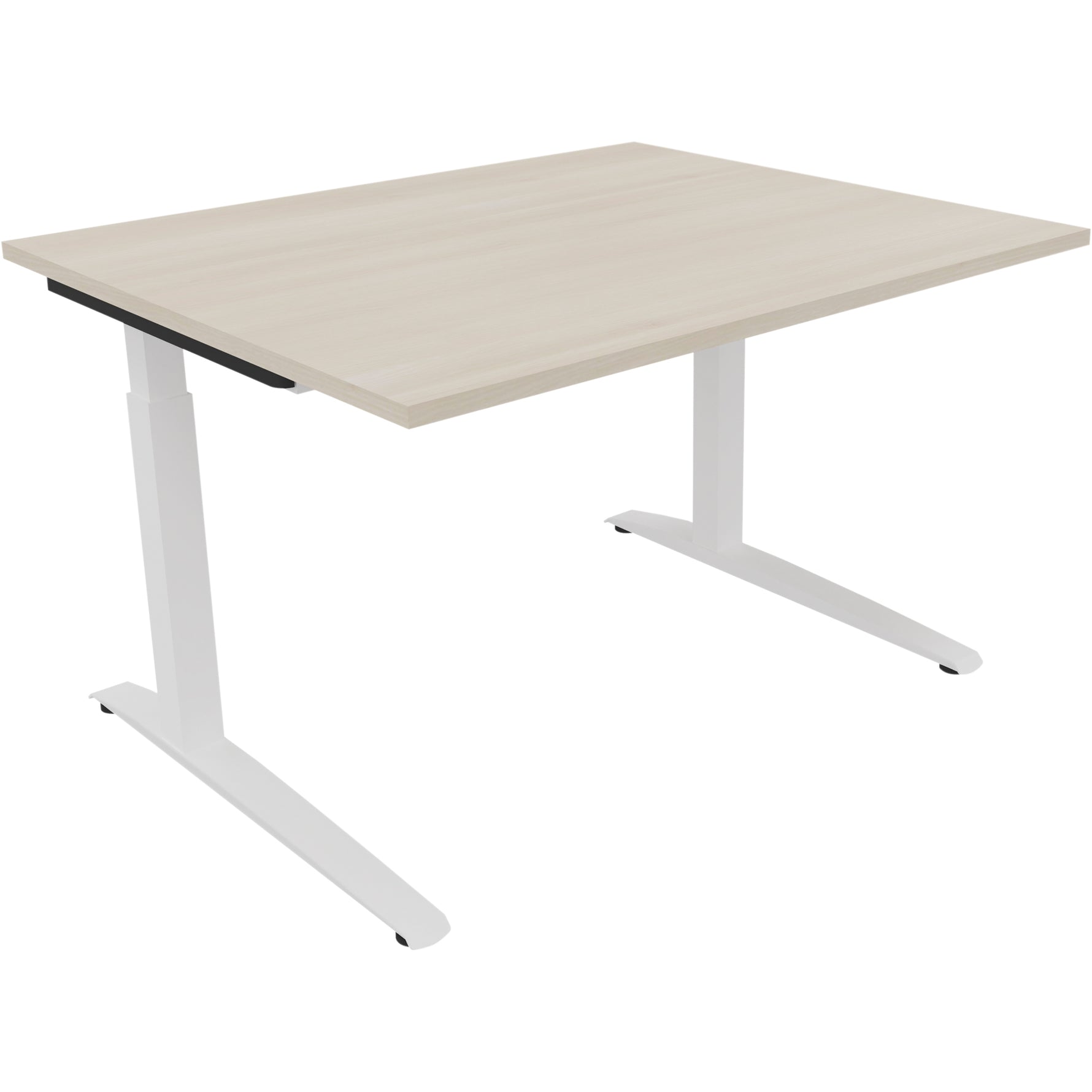 Neutralware Schreibtisch all in one 1.200 x 650-850 x 1.000 mm (B x H x T) Flachkufe Quadratrohr akazie hell –