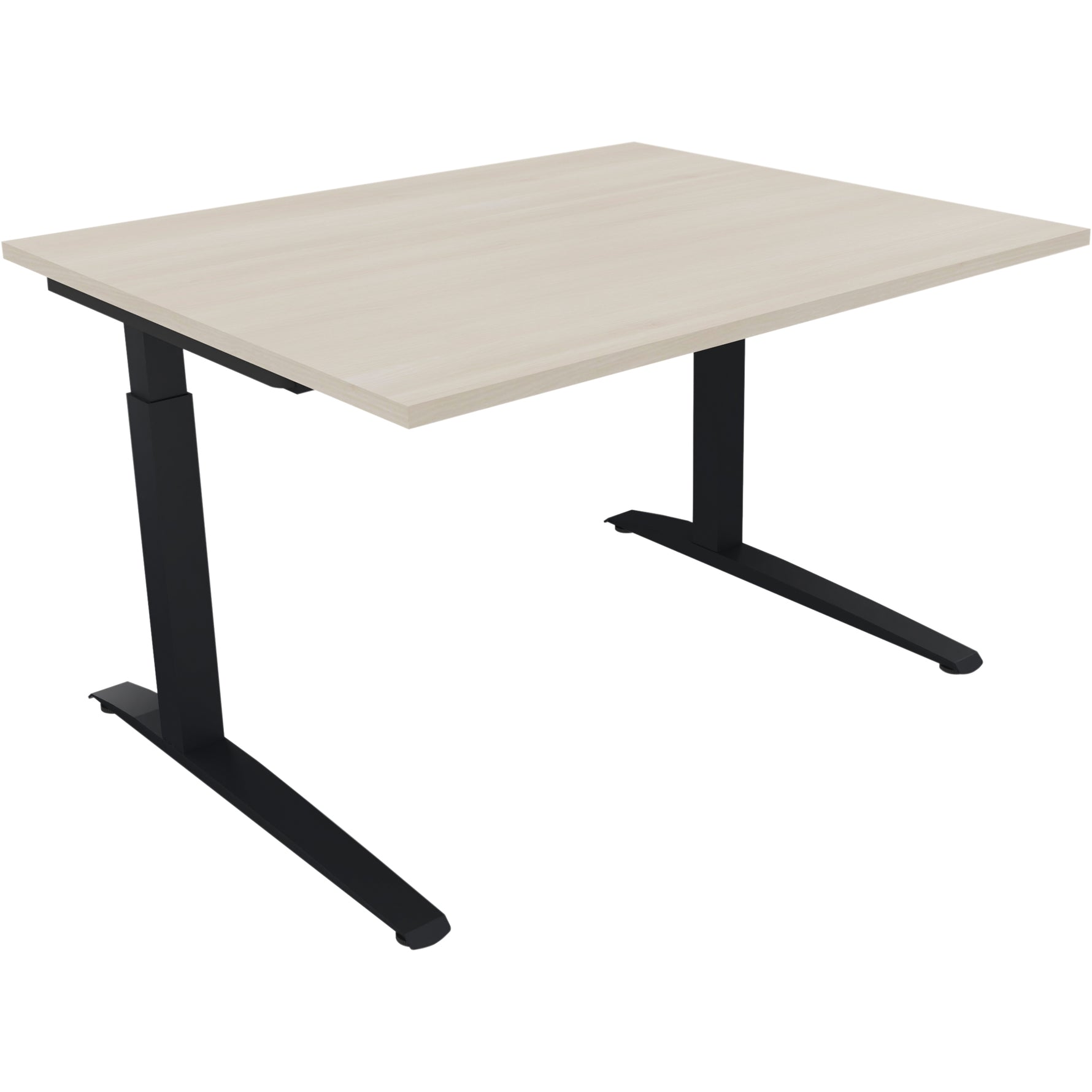 Neutralware Schreibtisch all in one 1.200 x 650-850 x 1.000 mm (B x H x T) Flachkufe Quadratrohr akazie hell