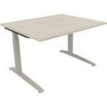 Neutralware Schreibtisch all in one 1.200 x 650-850 x 1.000 mm (B x H x T) Flachkufe Quadratrohr akazie hell –