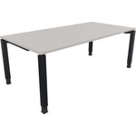Neutralware Schreibtisch all in one 2.000 x 680-820 x 1.000 mm (B x H x T) Vierfuß Quadratrohr lichtgrau