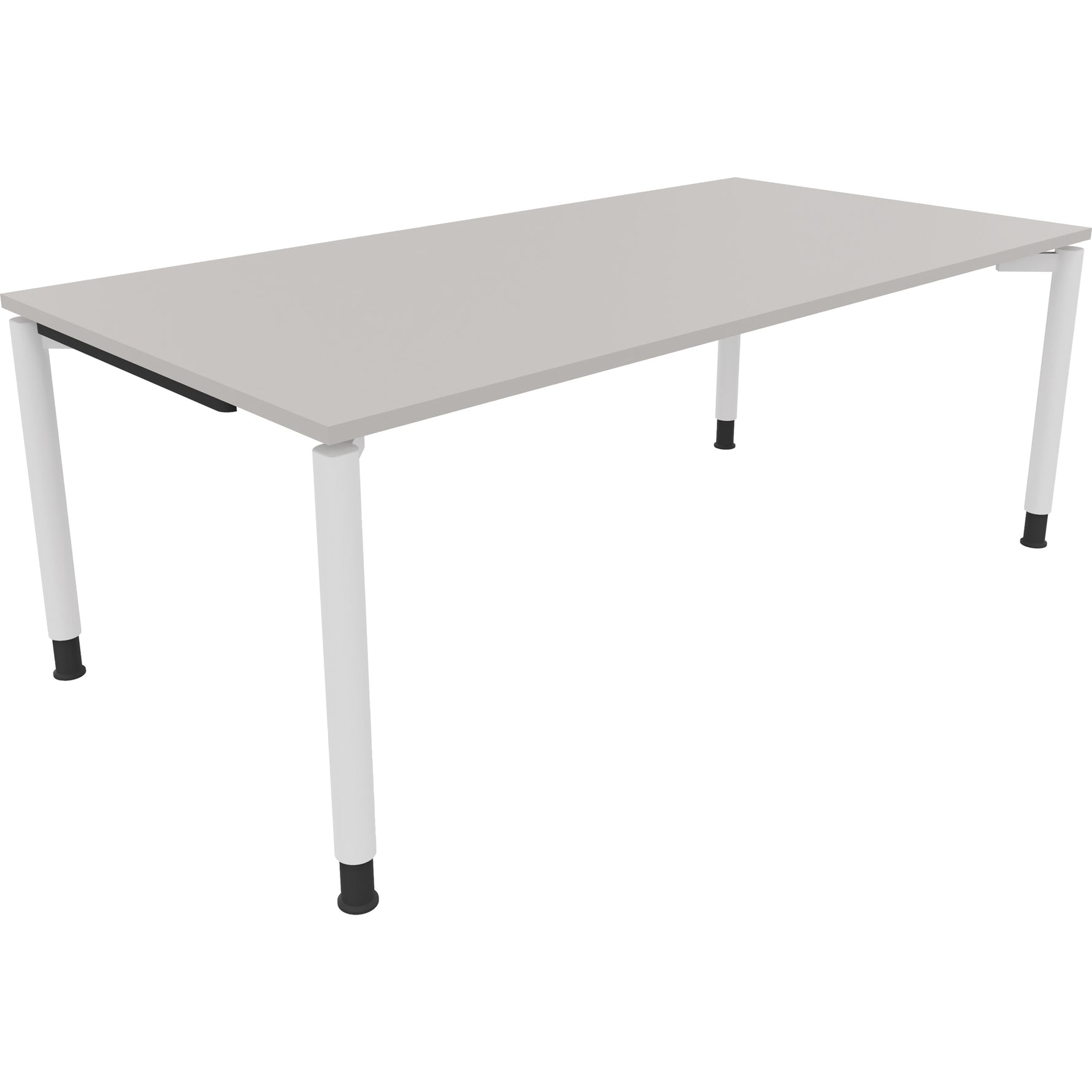 Neutralware Schreibtisch all in one 2.000 x 680-820 x 1.000 mm (B x H x T) Vierfuß Rundrohr lichtgrau – Produktbild 3