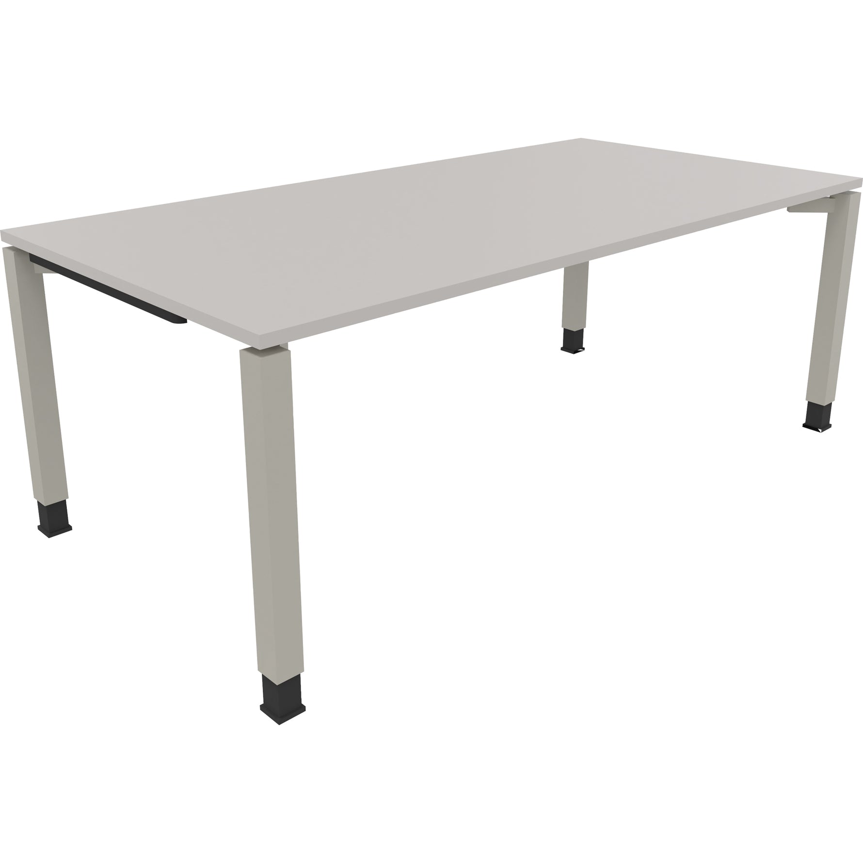 Neutralware Schreibtisch all in one 2.000 x 680-820 x 1.000 mm (B x H x T) Vierfuß Quadratrohr lichtgrau – Produktbild 2
