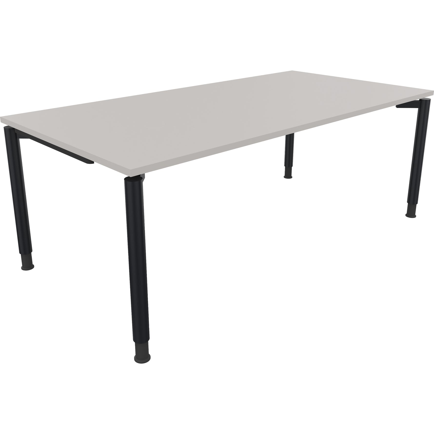 Neutralware Schreibtisch all in one 2.000 x 680-820 x 1.000 mm (B x H x T) Vierfuß Rundrohr lichtgrau