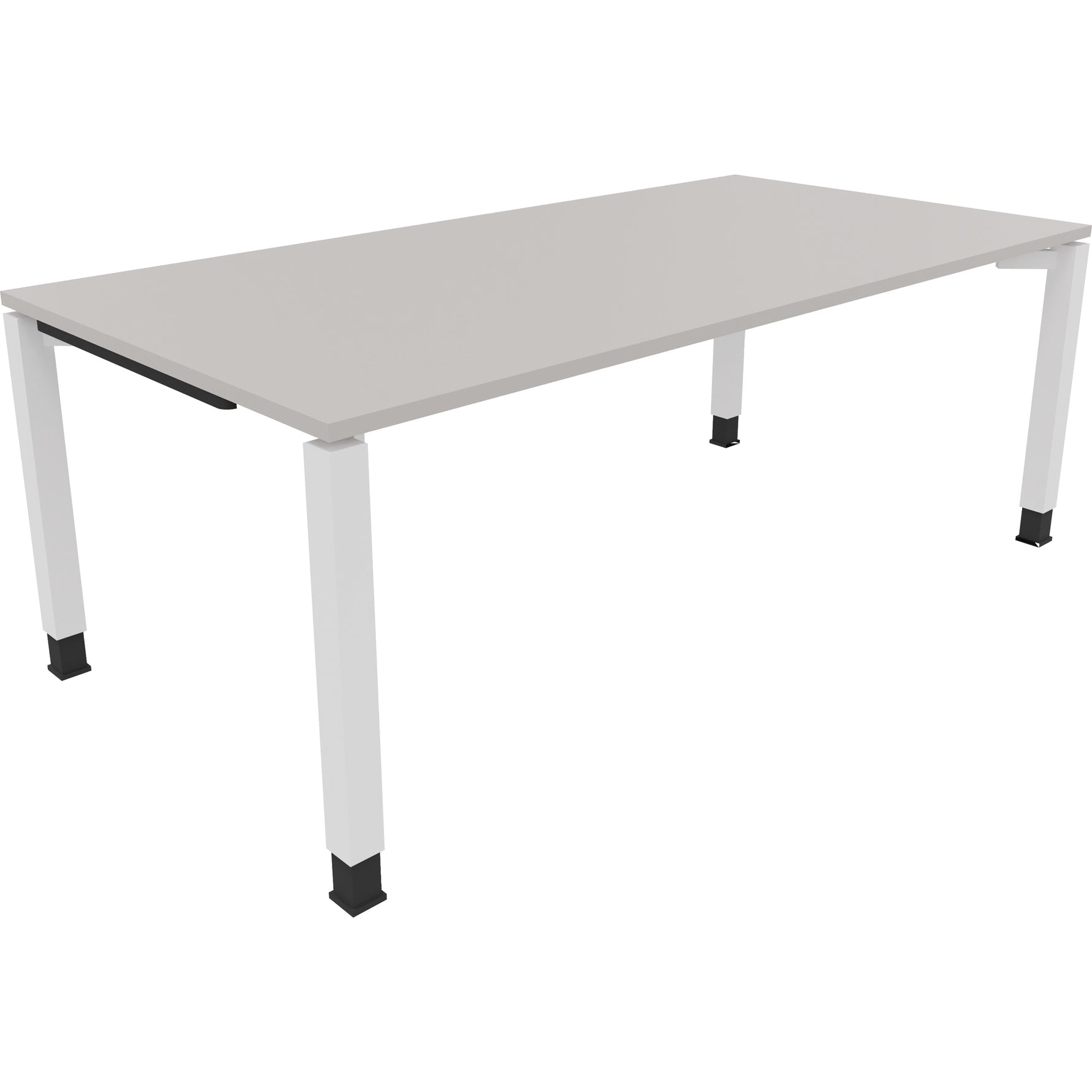 Neutralware Schreibtisch all in one 2.000 x 680-820 x 1.000 mm (B x H x T) Vierfuß Quadratrohr lichtgrau – Produktbild 3