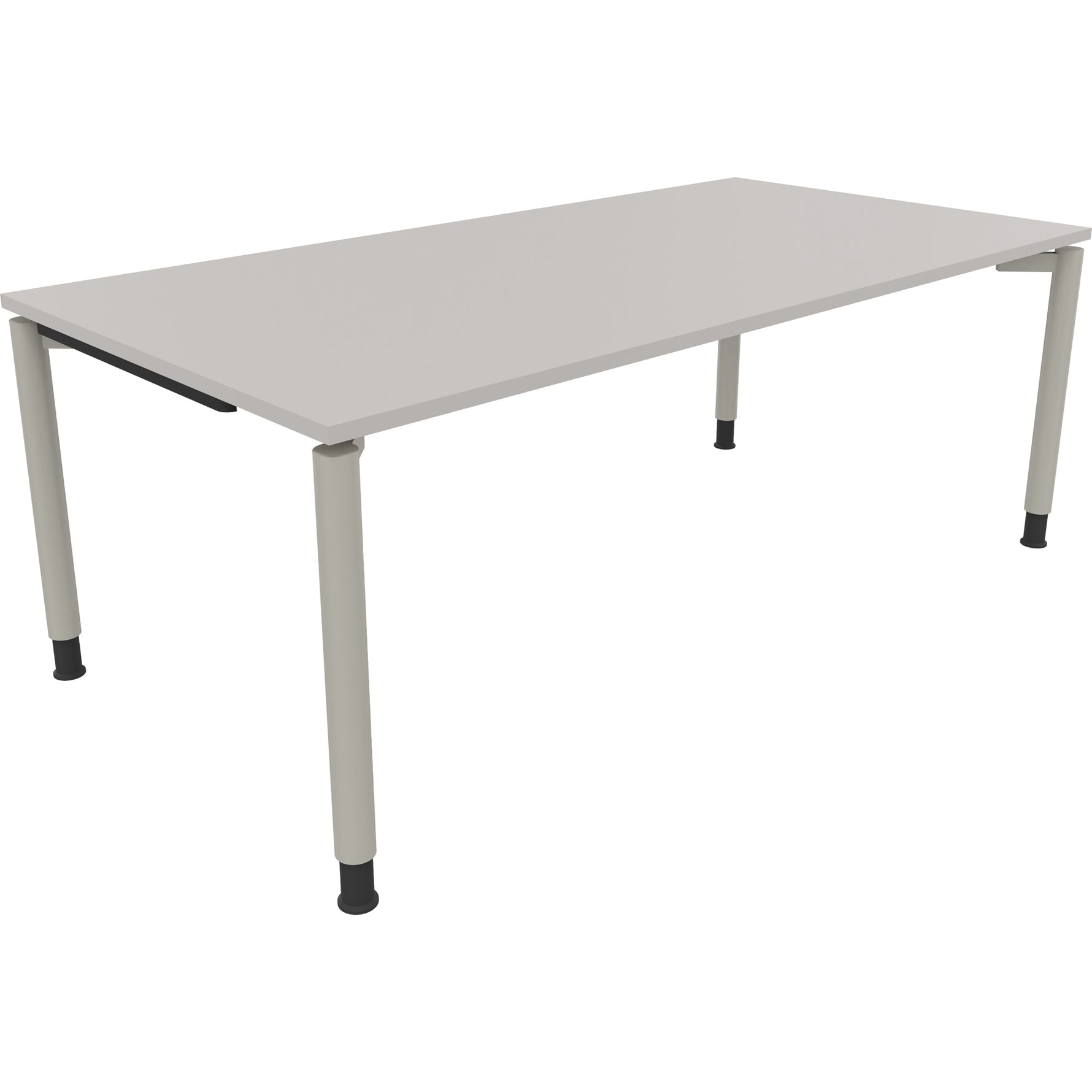 Neutralware Schreibtisch all in one 2.000 x 680-820 x 1.000 mm (B x H x T) Vierfuß Rundrohr lichtgrau – Produktbild 2