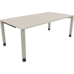Neutralware Schreibtisch all in one 2.000 x 680-820 x 1.000 mm (B x H x T) Vierfuß Quadratrohr akazie hell – Produktbild