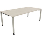 Neutralware Schreibtisch all in one 2.000 x 680-820 x 1.000 mm (B x H x T) Vierfuß Rundrohr akazie hell – Produktbild 2