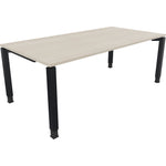 Neutralware Schreibtisch all in one 2.000 x 680-820 x 1.000 mm (B x H x T) Vierfuß Quadratrohr akazie hell