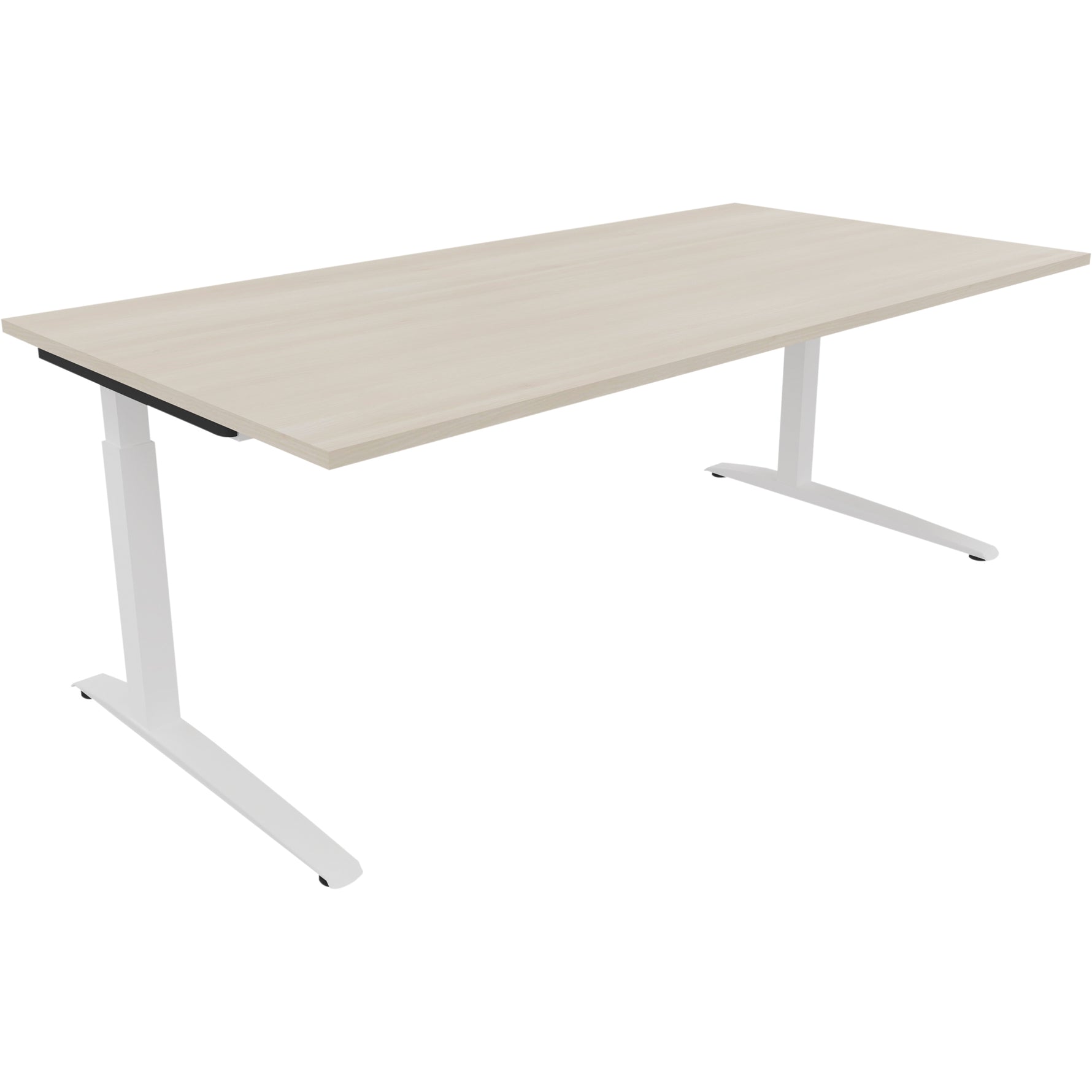 Neutralware Schreibtisch all in one 2.000 x 650-850 x 1.000 mm (B x H x T) Flachkufe Quadratrohr akazie hell –