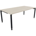 Neutralware Schreibtisch all in one 2.000 x 680-820 x 1.000 mm (B x H x T) Vierfuß Rundrohr akazie hell