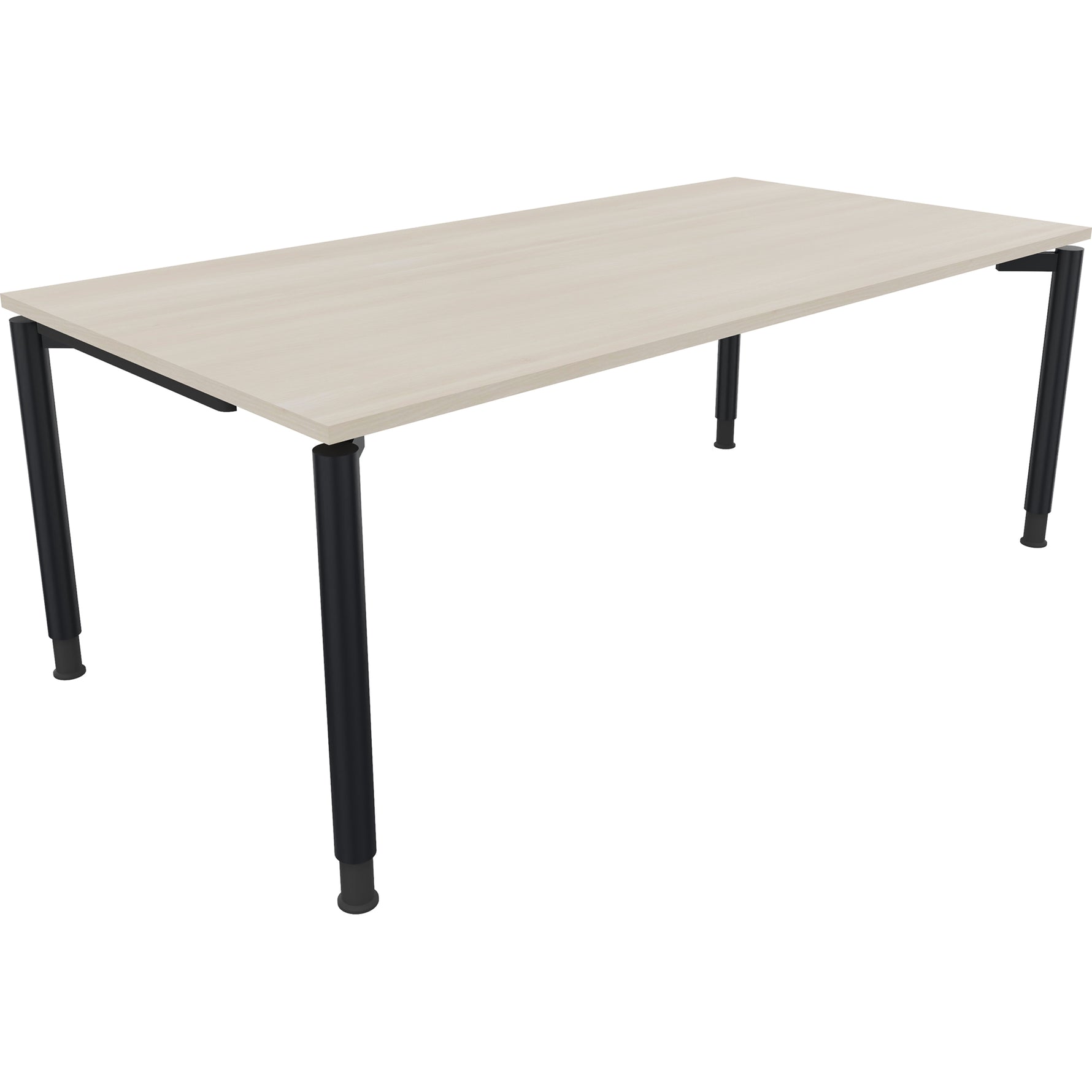 Neutralware Schreibtisch all in one 2.000 x 680-820 x 1.000 mm (B x H x T) Vierfuß Rundrohr akazie hell
