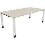 Neutralware Schreibtisch all in one 2.000 x 680-820 x 1.000 mm (B x H x T) Vierfuß Quadratrohr akazie hell – Produktbild