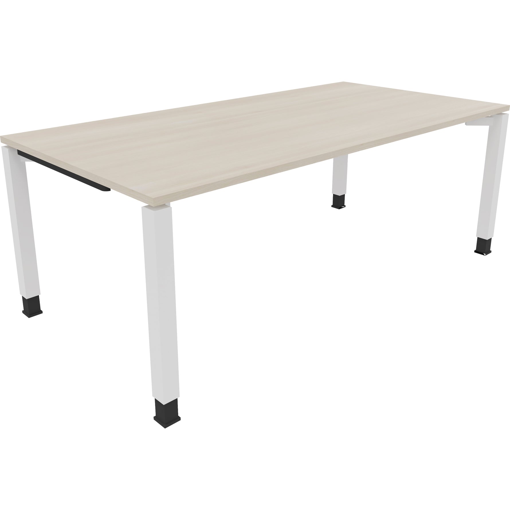 Neutralware Schreibtisch all in one 2.000 x 680-820 x 1.000 mm (B x H x T) Vierfuß Quadratrohr akazie hell – Produktbild