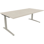Neutralware Schreibtisch all in one 2.000 x 650-850 x 1.000 mm (B x H x T) Flachkufe Quadratrohr akazie hell –
