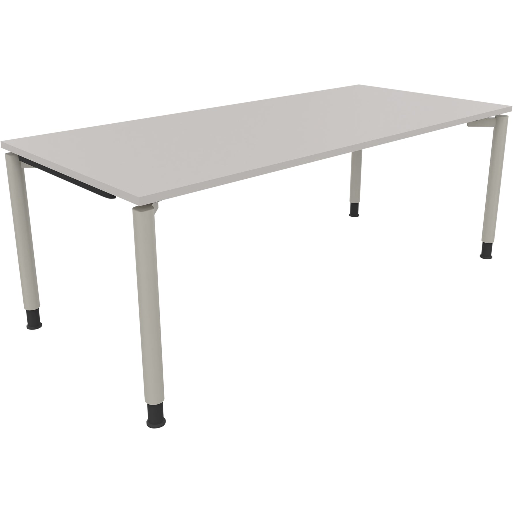 Neutralware Schreibtisch all in one 2.000 x 680-820 x 900 mm (B x H x T) Vierfuß Rundrohr lichtgrau – Produktbild 2