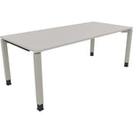 Neutralware Schreibtisch all in one 2.000 x 680-820 x 900 mm (B x H x T) Vierfuß Quadratrohr lichtgrau – Produktbild 2