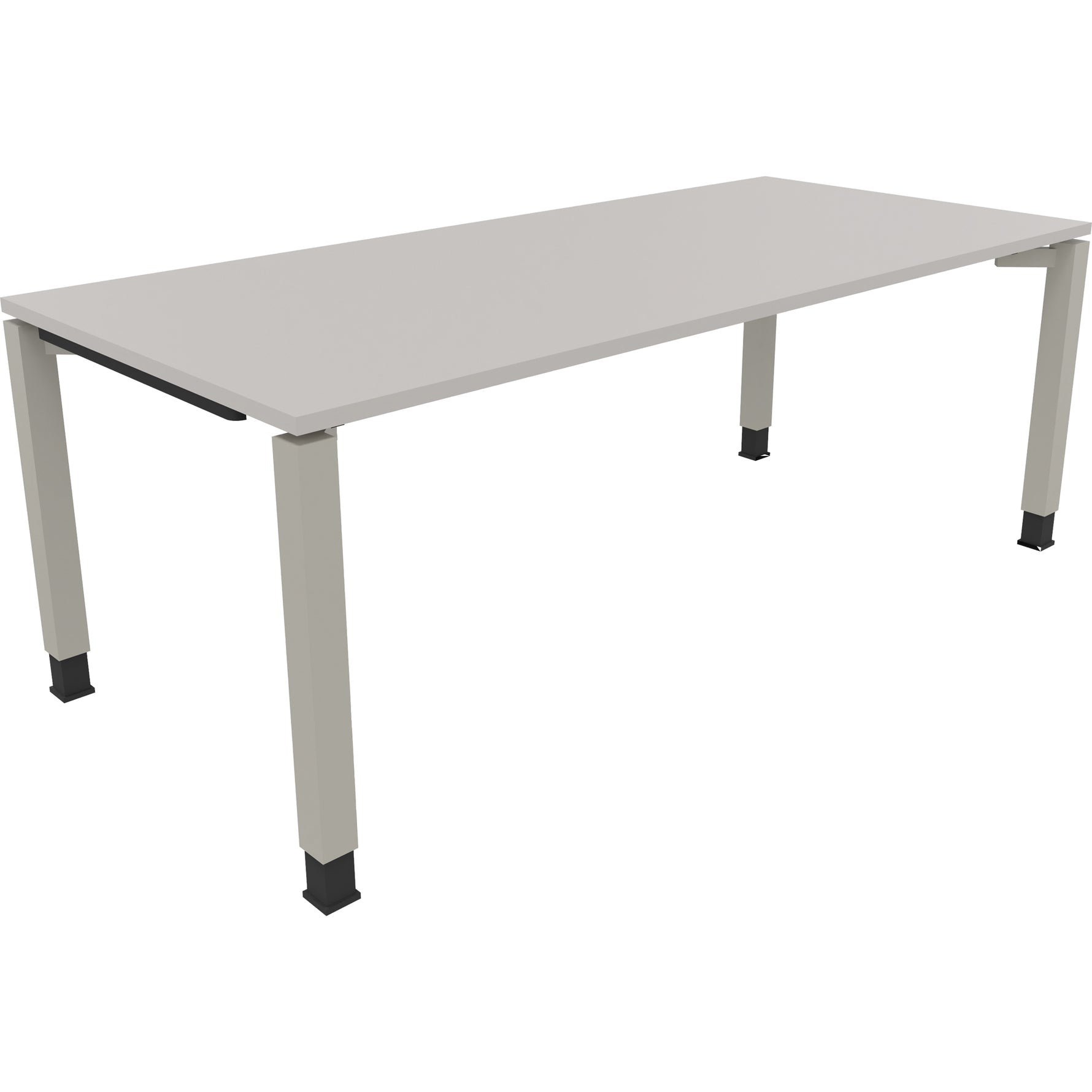 Neutralware Schreibtisch all in one 2.000 x 680-820 x 900 mm (B x H x T) Vierfuß Quadratrohr lichtgrau – Produktbild 2