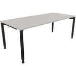 Neutralware Schreibtisch all in one 2.000 x 680-820 x 900 mm (B x H x T) Vierfuß Rundrohr lichtgrau