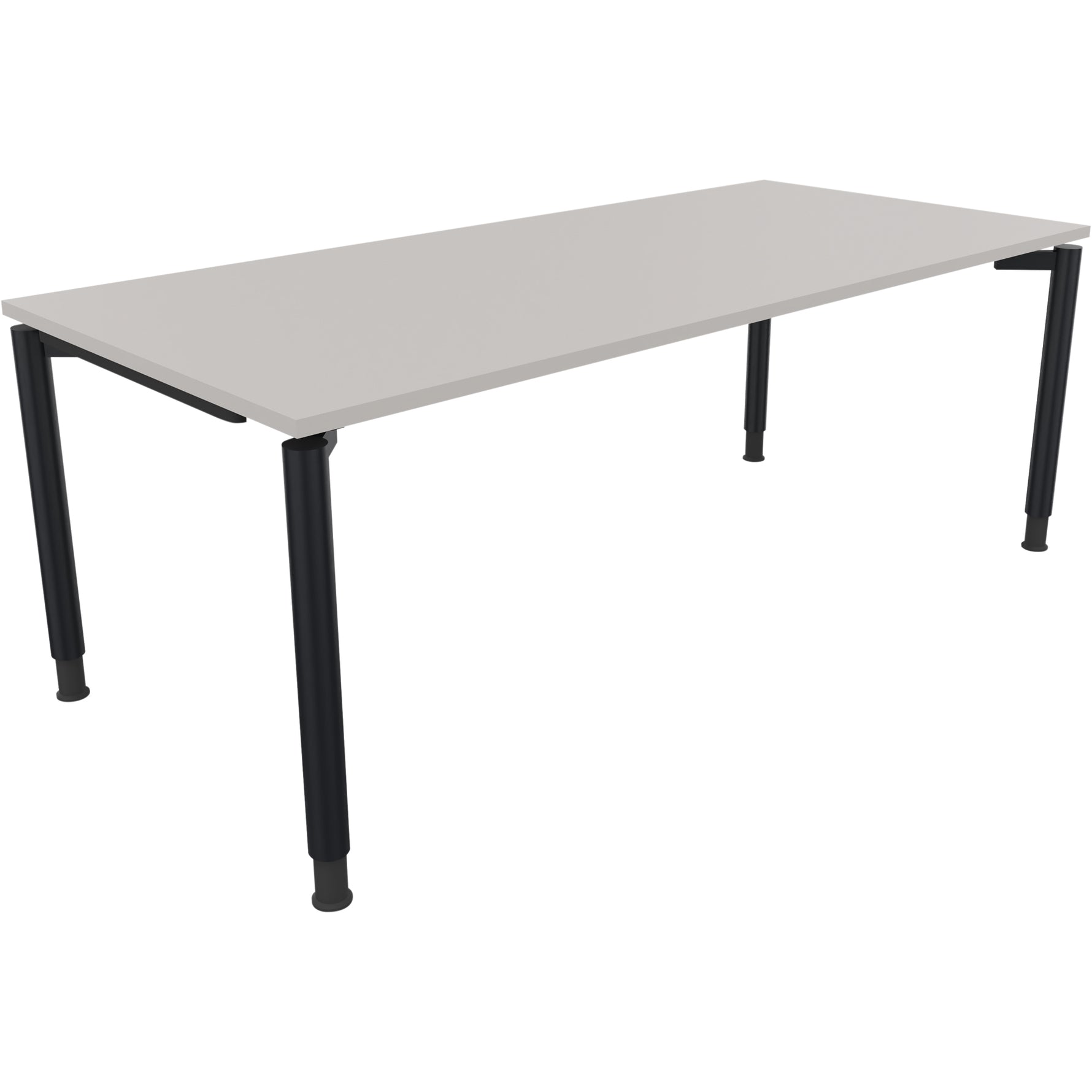 Neutralware Schreibtisch all in one 2.000 x 680-820 x 900 mm (B x H x T) Vierfuß Rundrohr lichtgrau