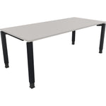Neutralware Schreibtisch all in one 2.000 x 680-820 x 900 mm (B x H x T) Vierfuß Quadratrohr lichtgrau