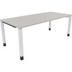 Neutralware Schreibtisch all in one 2.000 x 680-820 x 900 mm (B x H x T) Vierfuß Quadratrohr lichtgrau – Produktbild 3