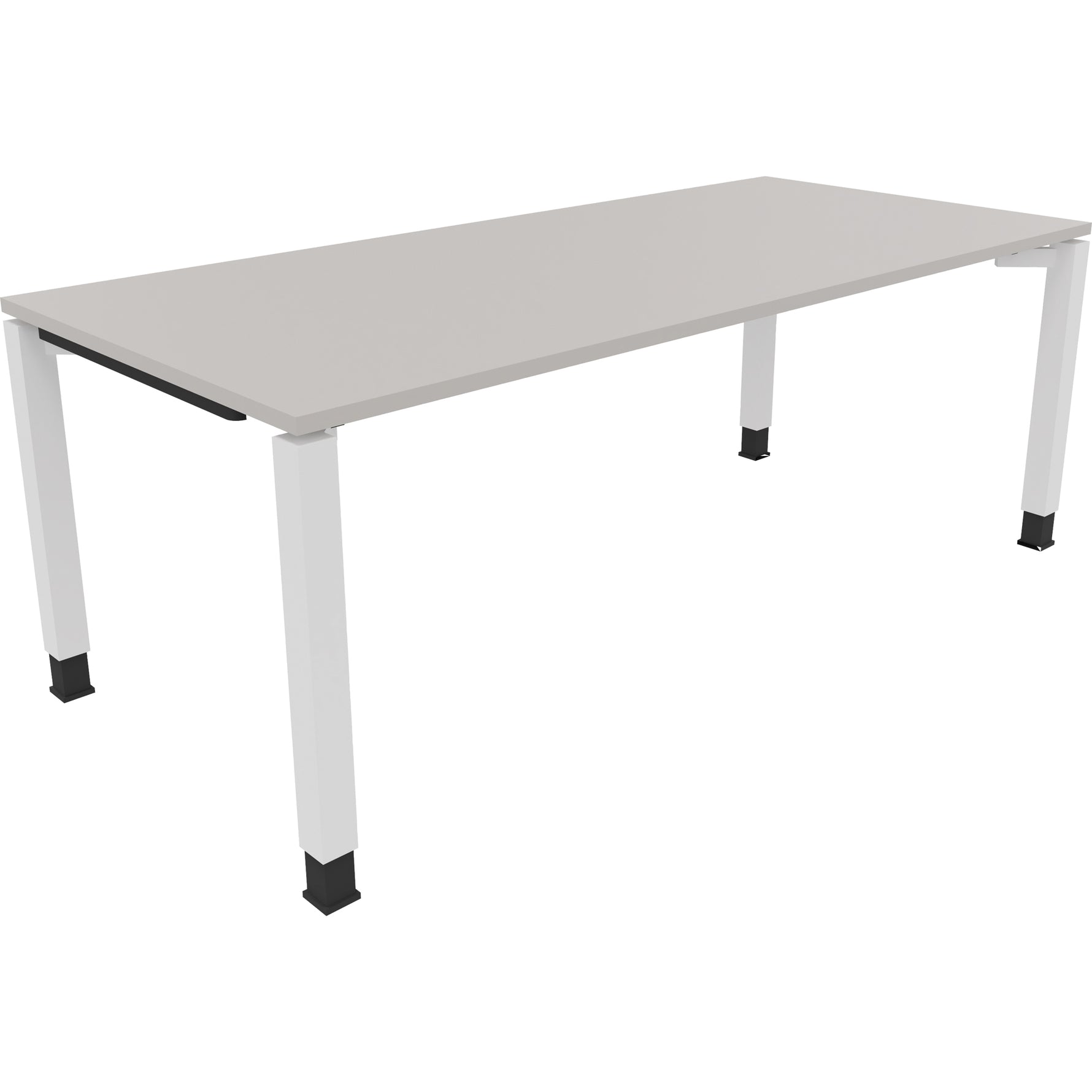 Neutralware Schreibtisch all in one 2.000 x 680-820 x 900 mm (B x H x T) Vierfuß Quadratrohr lichtgrau – Produktbild 3