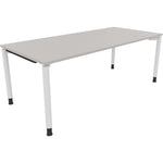 Neutralware Schreibtisch all in one 2.000 x 680-820 x 900 mm (B x H x T) Vierfuß Rundrohr lichtgrau – Produktbild 3