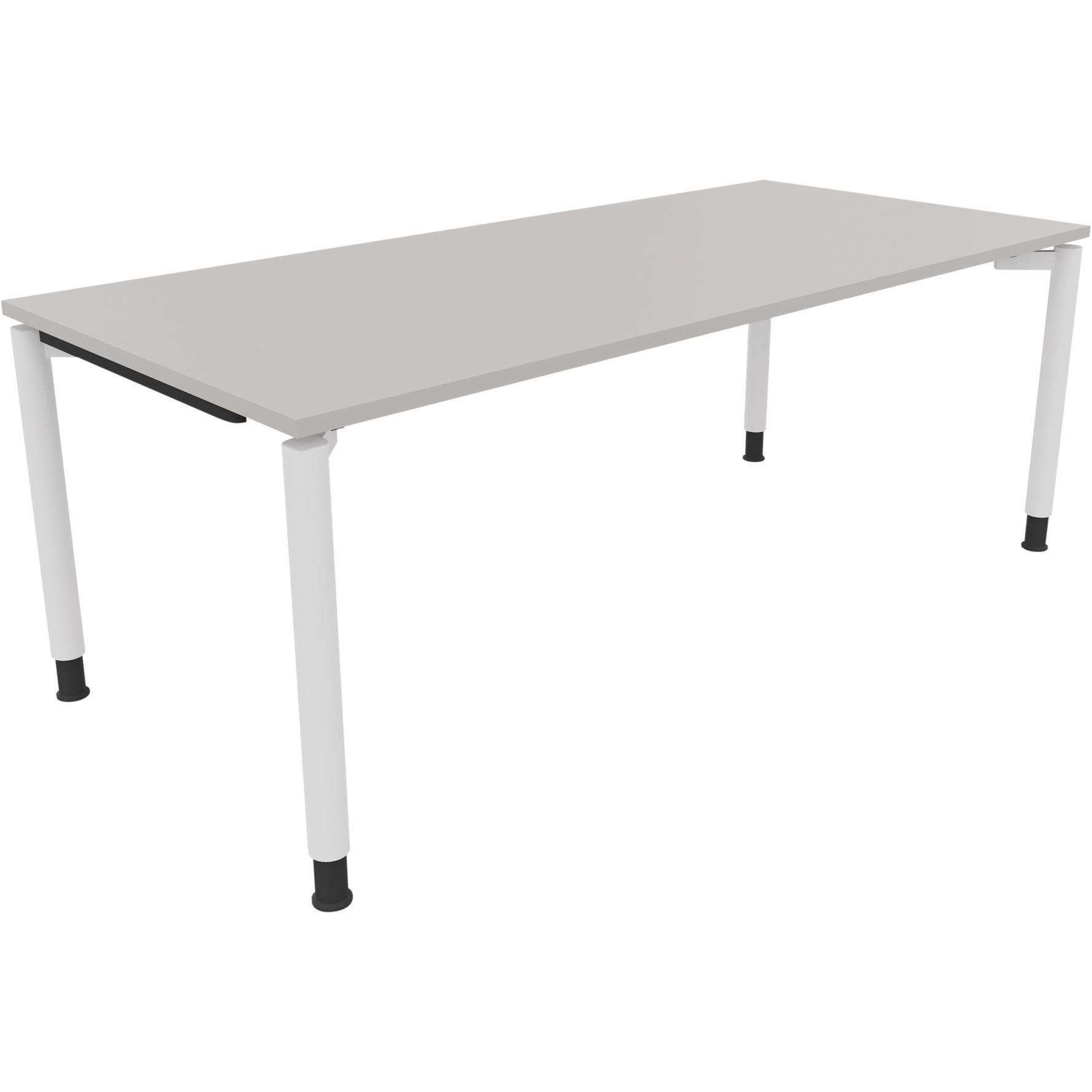 Neutralware Schreibtisch all in one 2.000 x 680-820 x 900 mm (B x H x T) Vierfuß Rundrohr lichtgrau – Produktbild 3