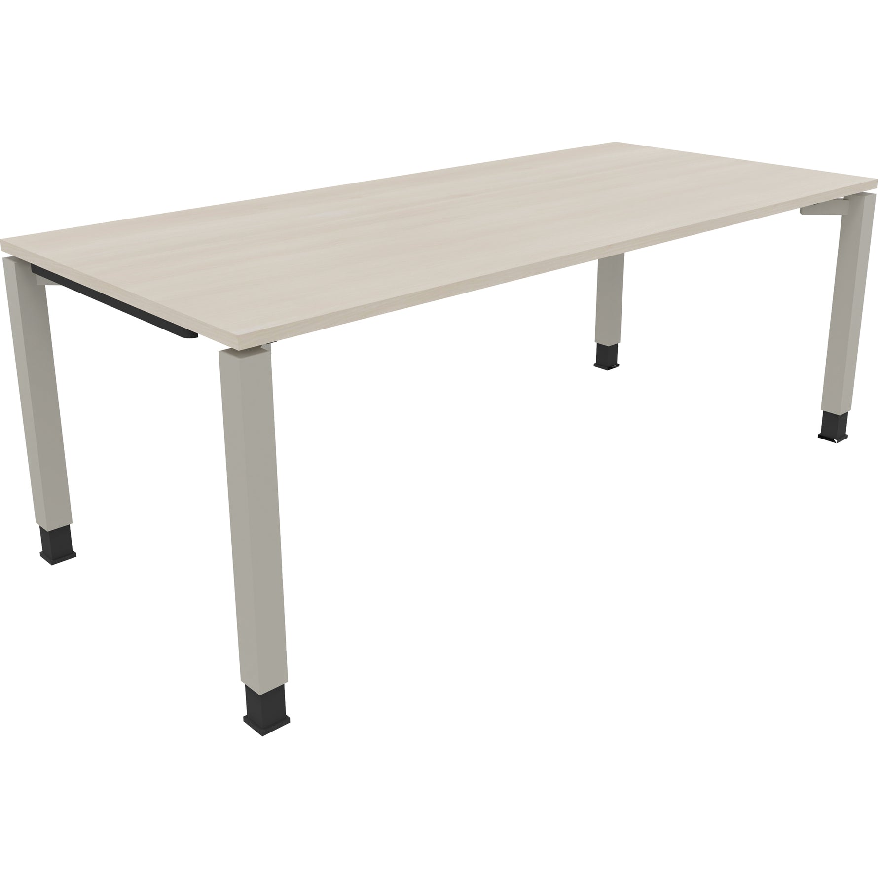 Neutralware Schreibtisch all in one 2.000 x 680-820 x 900 mm (B x H x T) Vierfuß Quadratrohr akazie hell – Produktbild 2