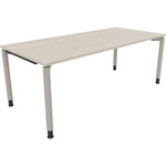 Neutralware Schreibtisch all in one 2.000 x 680-820 x 900 mm (B x H x T) Vierfuß Rundrohr akazie hell – Produktbild 2