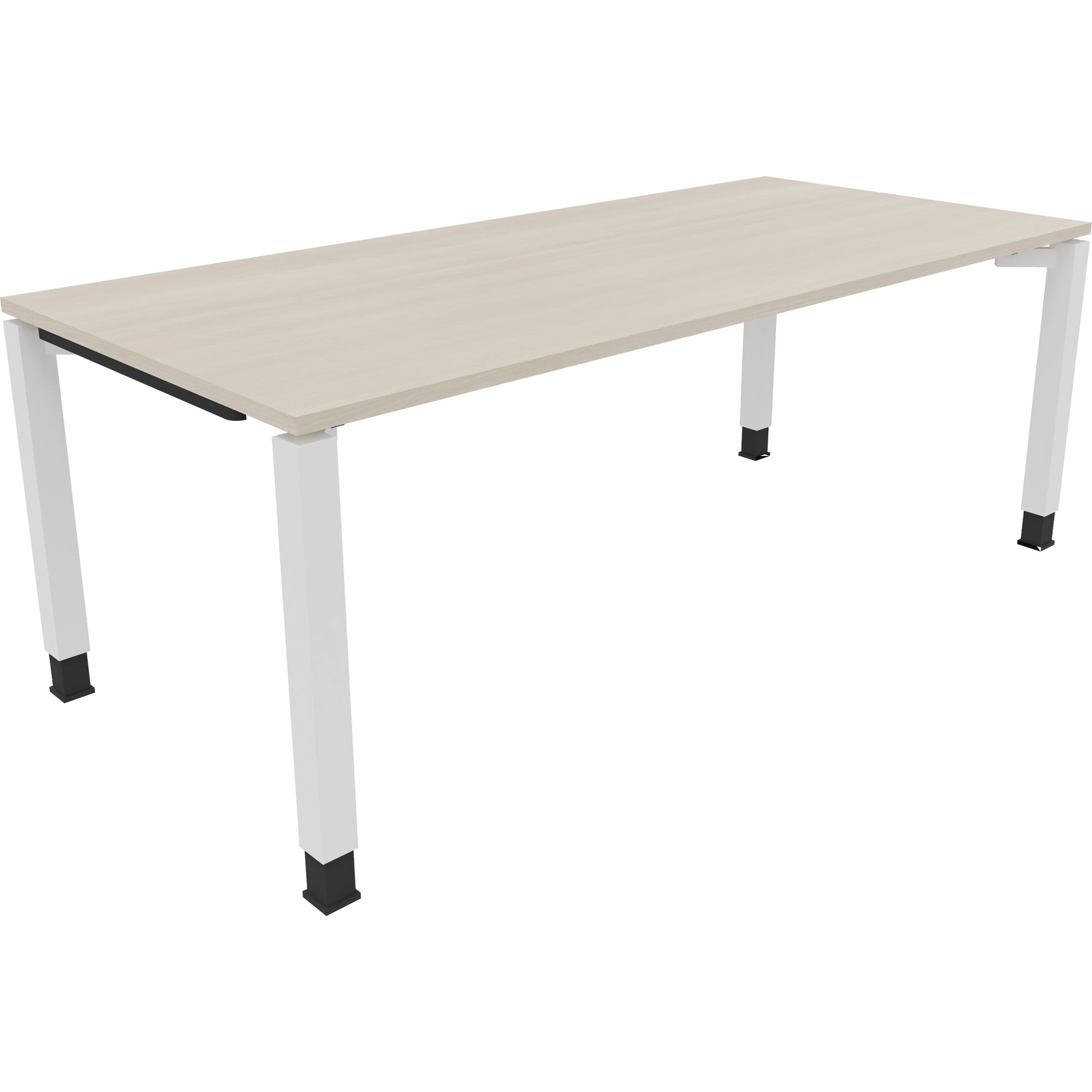 Neutralware Schreibtisch all in one 2.000 x 680-820 x 900 mm (B x H x T) Vierfuß Quadratrohr akazie hell – Produktbild 3