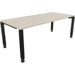 Neutralware Schreibtisch all in one 2.000 x 680-820 x 900 mm (B x H x T) Vierfuß Quadratrohr akazie hell