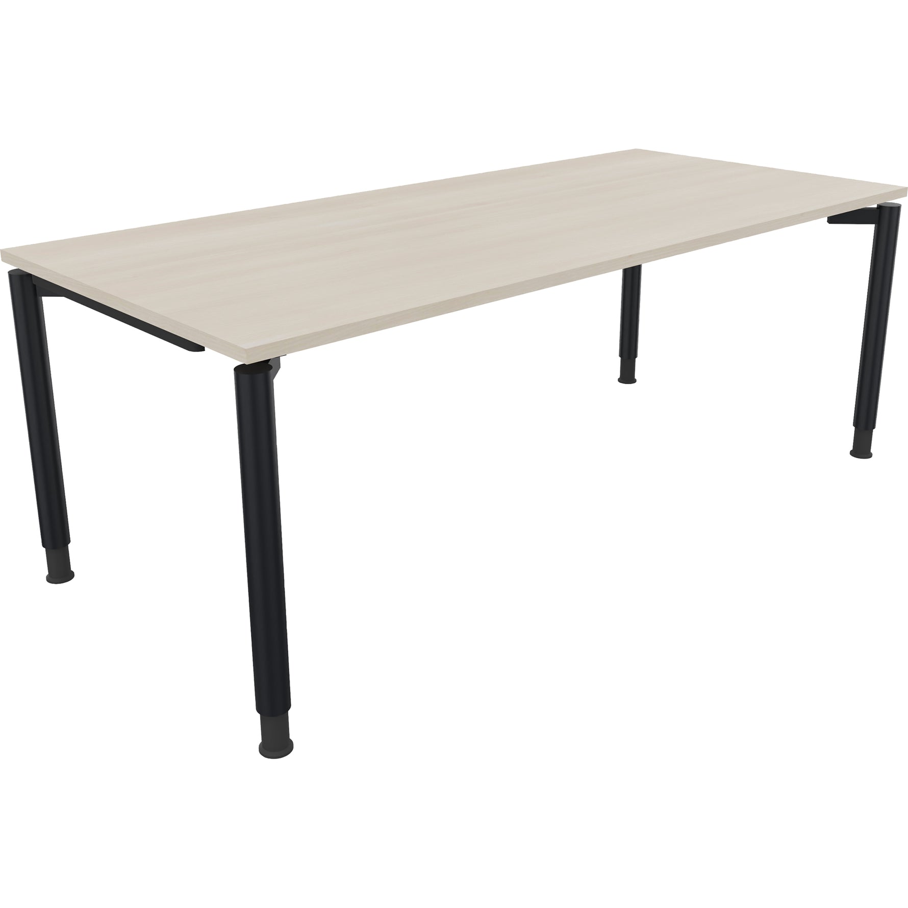 Neutralware Schreibtisch all in one 2.000 x 680-820 x 900 mm (B x H x T) Vierfuß Rundrohr akazie hell