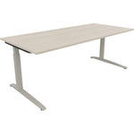 Neutralware Schreibtisch all in one 2.000 x 650-850 x 900 mm (B x H x T) Flachkufe Quadratrohr akazie hell – Produktbild