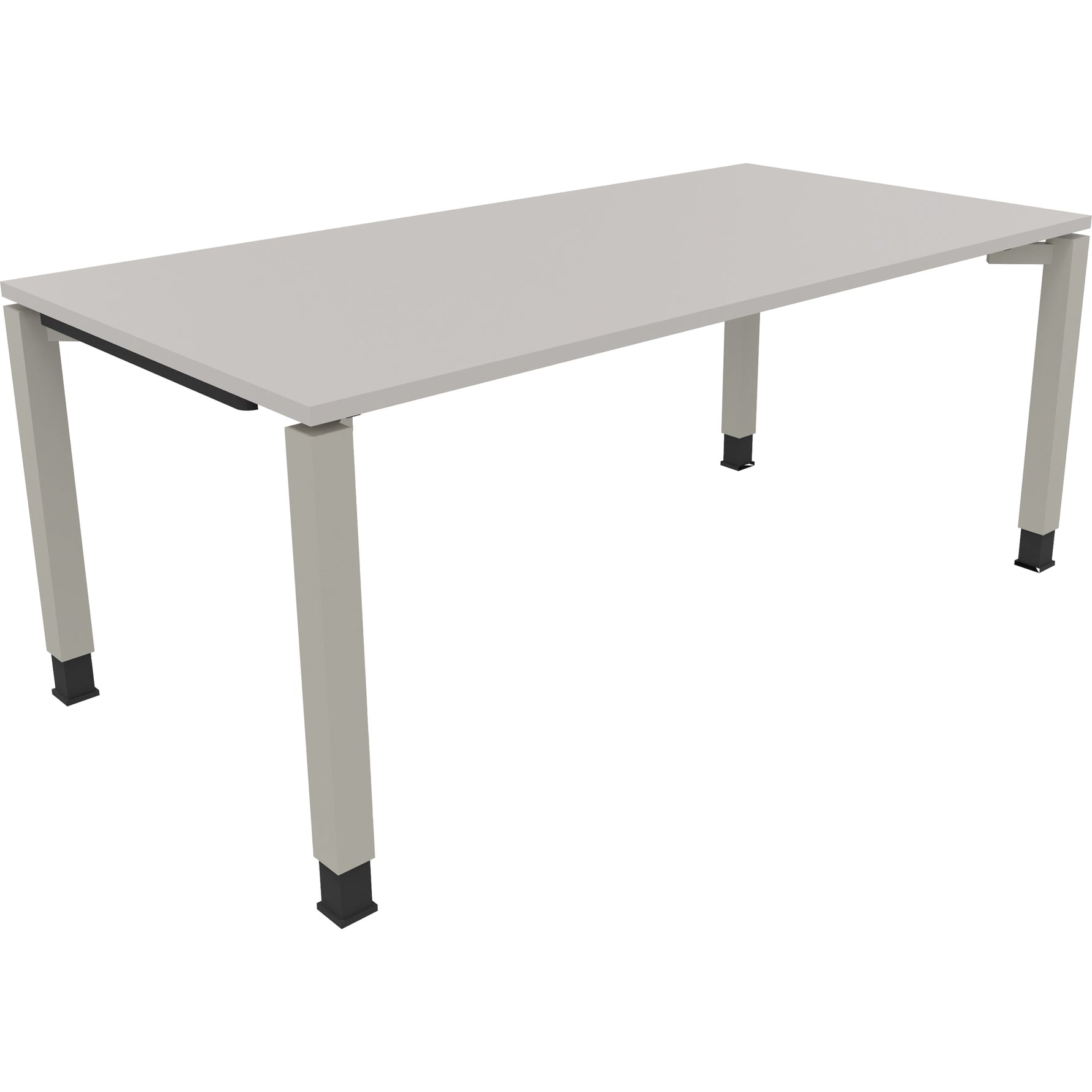 Neutralware Schreibtisch all in one 1.800 x 680-820 x 900 mm (B x H x T) Vierfuß Quadratrohr lichtgrau – Produktbild 2