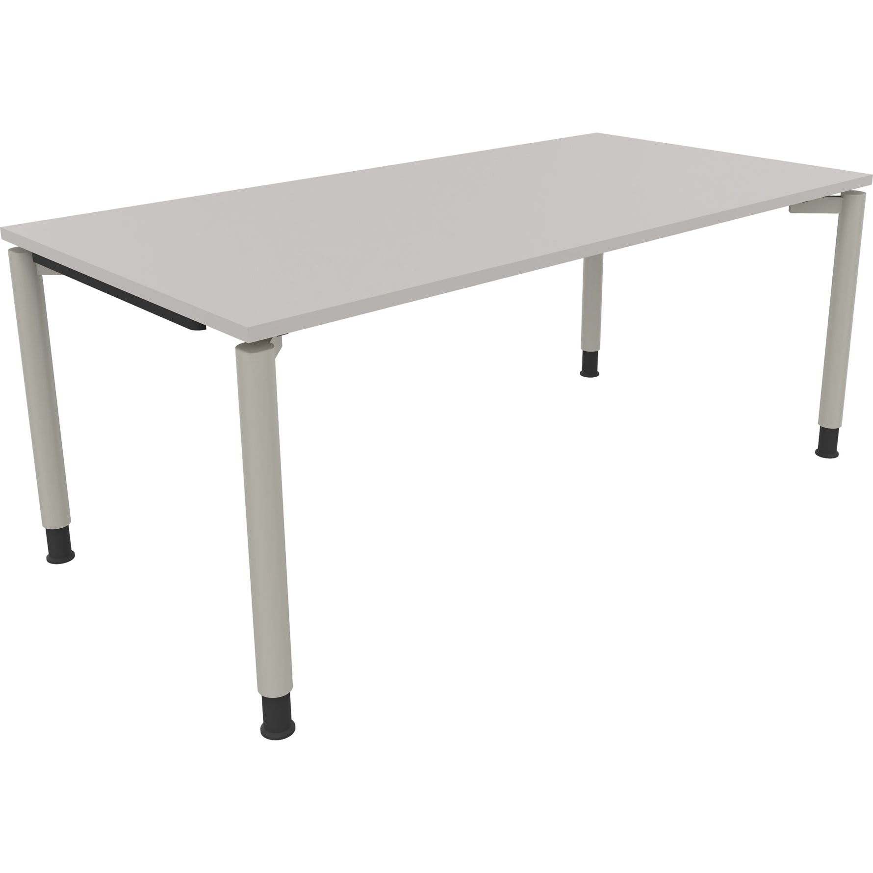 Neutralware Schreibtisch all in one 1.800 x 680-820 x 900 mm (B x H x T) Vierfuß Rundrohr lichtgrau – Produktbild 2