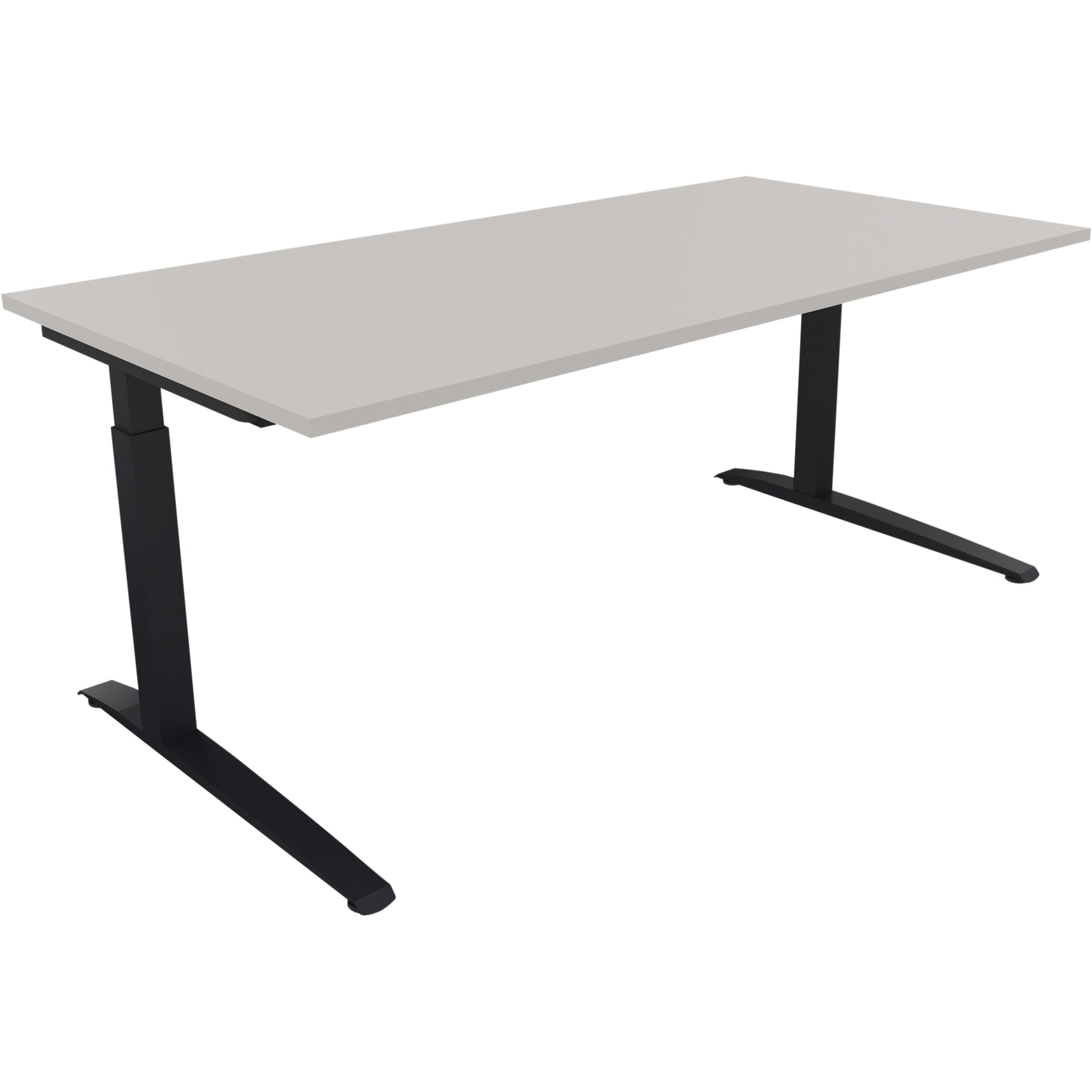 Neutralware Schreibtisch all in one 1.800 x 650-850 x 900 mm (B x H x T) Flachkufe Quadratrohr lichtgrau