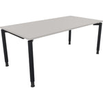 Neutralware Schreibtisch all in one 1.800 x 680-820 x 900 mm (B x H x T) Vierfuß Rundrohr lichtgrau