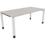 Neutralware Schreibtisch all in one 1.800 x 680-820 x 900 mm (B x H x T) Vierfuß Quadratrohr lichtgrau – Produktbild 3