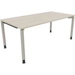 Neutralware Schreibtisch all in one 1.800 x 680-820 x 900 mm (B x H x T) Vierfuß Rundrohr akazie hell – Produktbild 2
