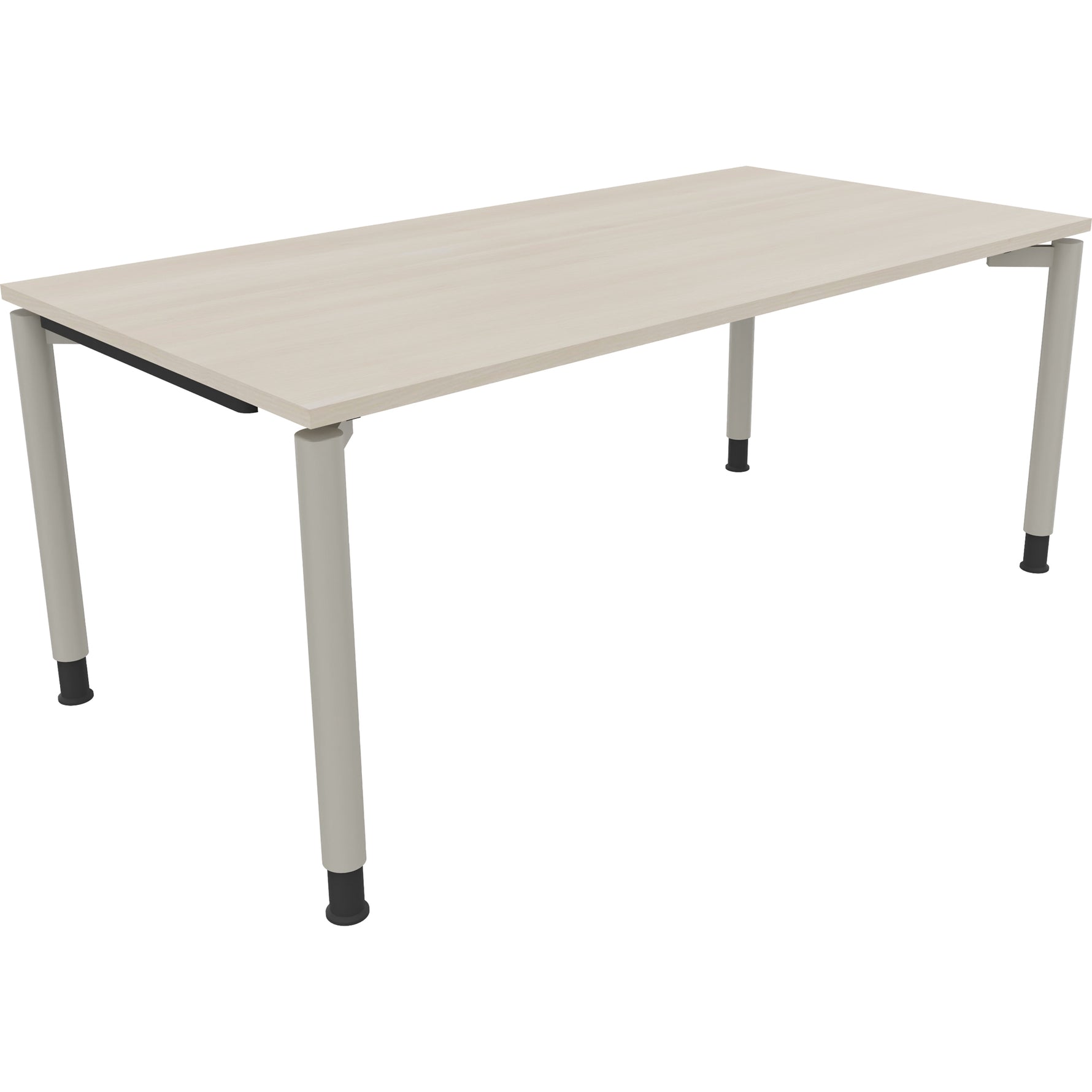 Neutralware Schreibtisch all in one 1.800 x 680-820 x 900 mm (B x H x T) Vierfuß Rundrohr akazie hell – Produktbild 2