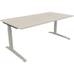 Neutralware Schreibtisch all in one 1.800 x 650-850 x 900 mm (B x H x T) Flachkufe Quadratrohr akazie hell – Produktbild